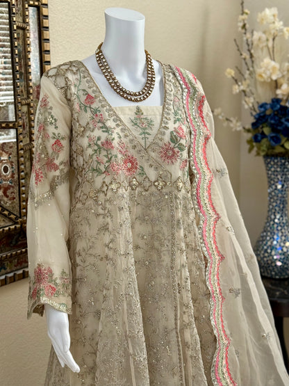 Off-White Angrahka with Lengha