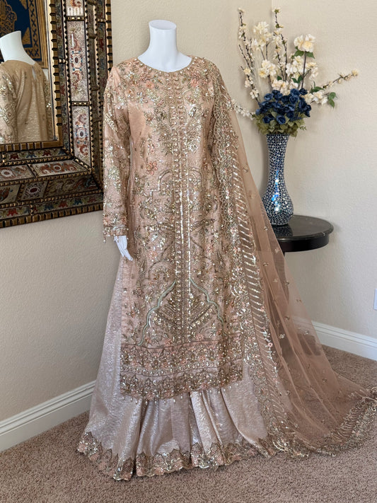 Beige Kameez with Plazzo