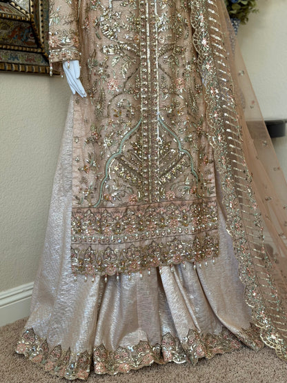 Beige Kameez with Plazzo