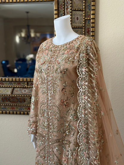 Beige Kameez with Plazzo