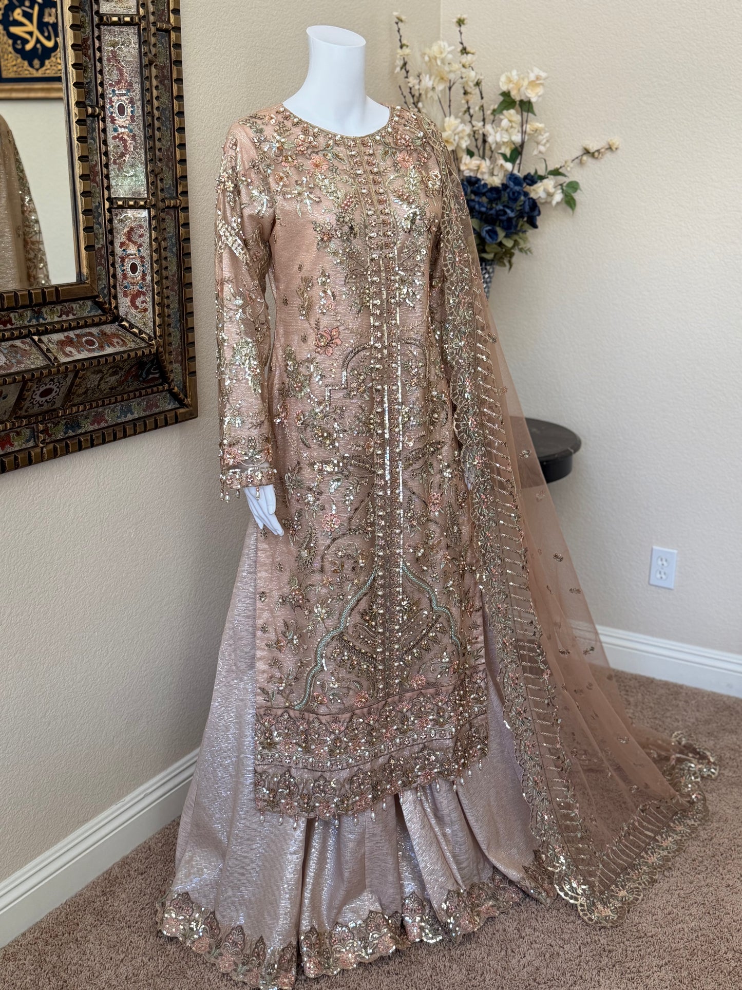 Beige Kameez with Plazzo