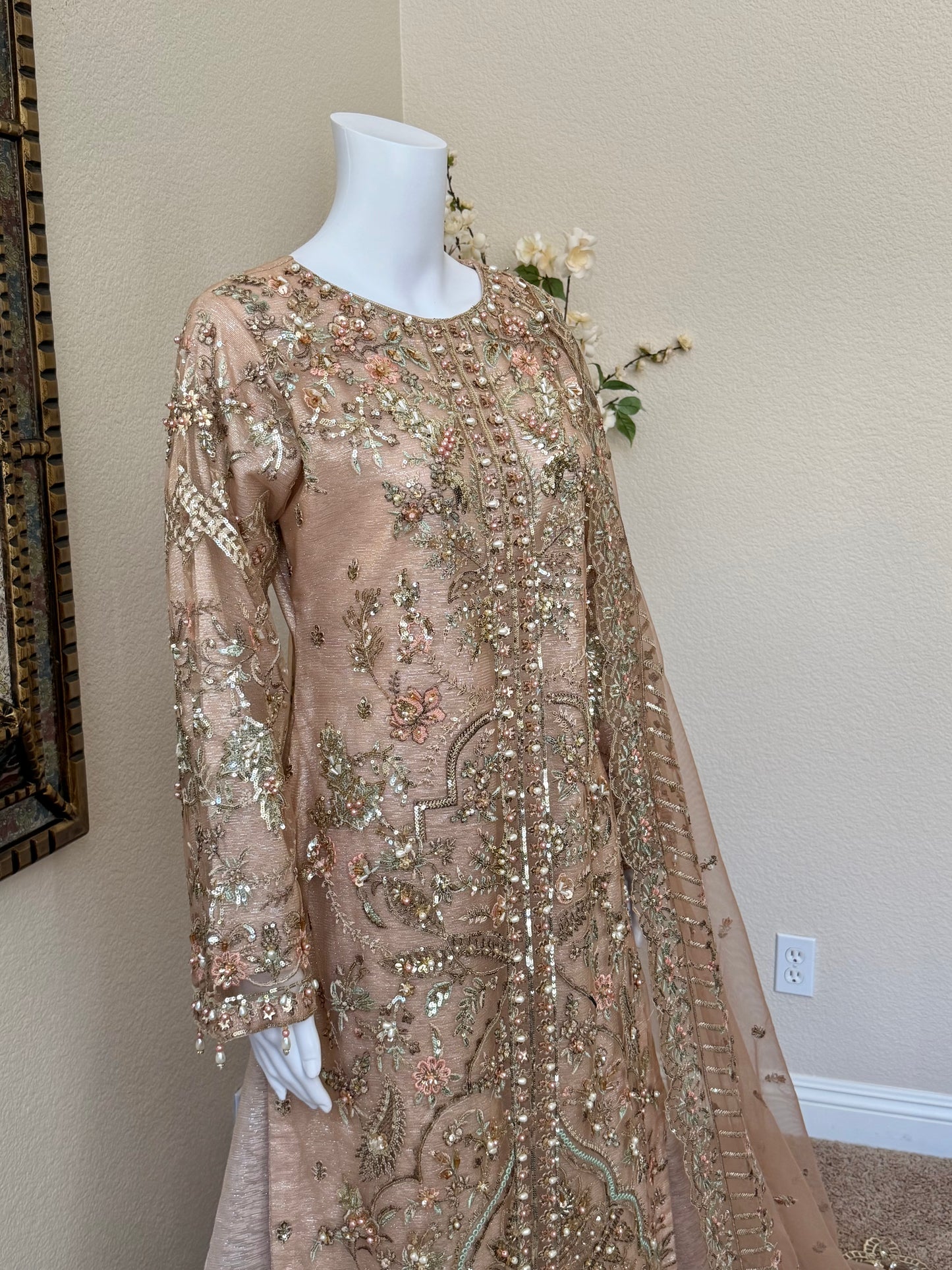 Beige Kameez with Plazzo