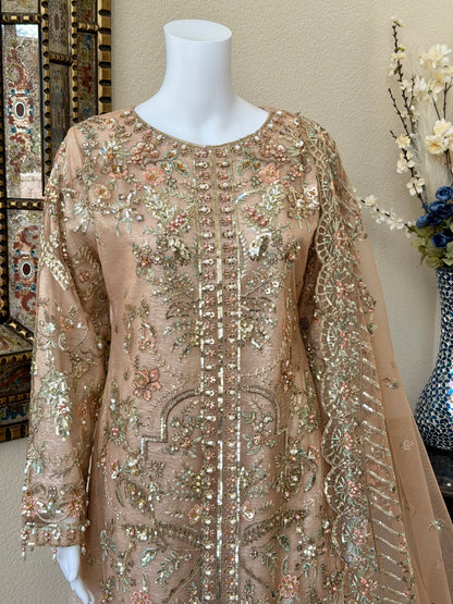 Beige Kameez with Plazzo