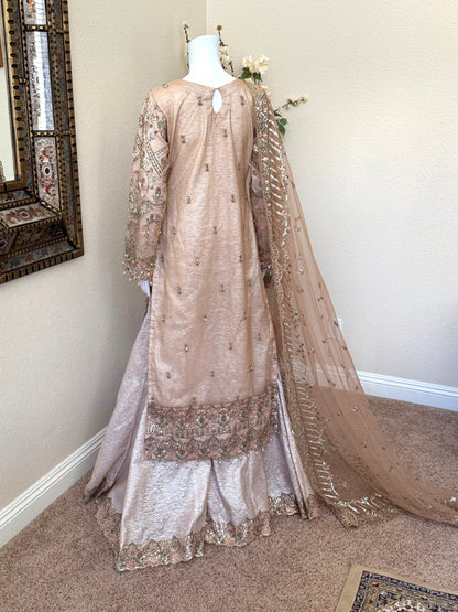 Beige Kameez with Plazzo