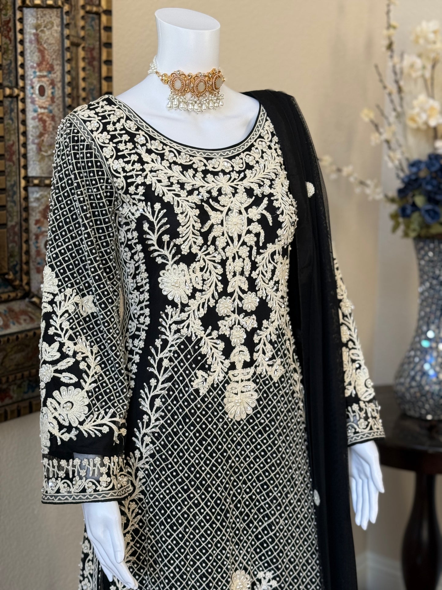 Black and White Trouser Suit