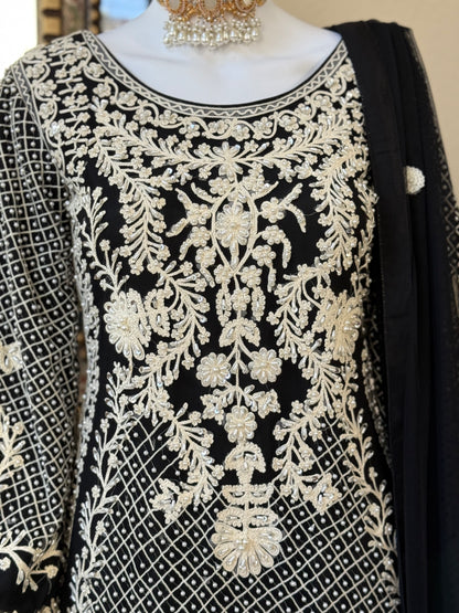 Black and White Trouser Suit