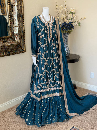 Sapphire Zardosi Kameez with Lengha