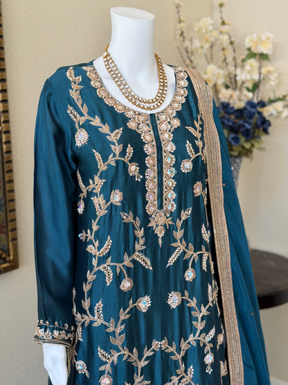 Sapphire Zardosi Kameez with Lengha