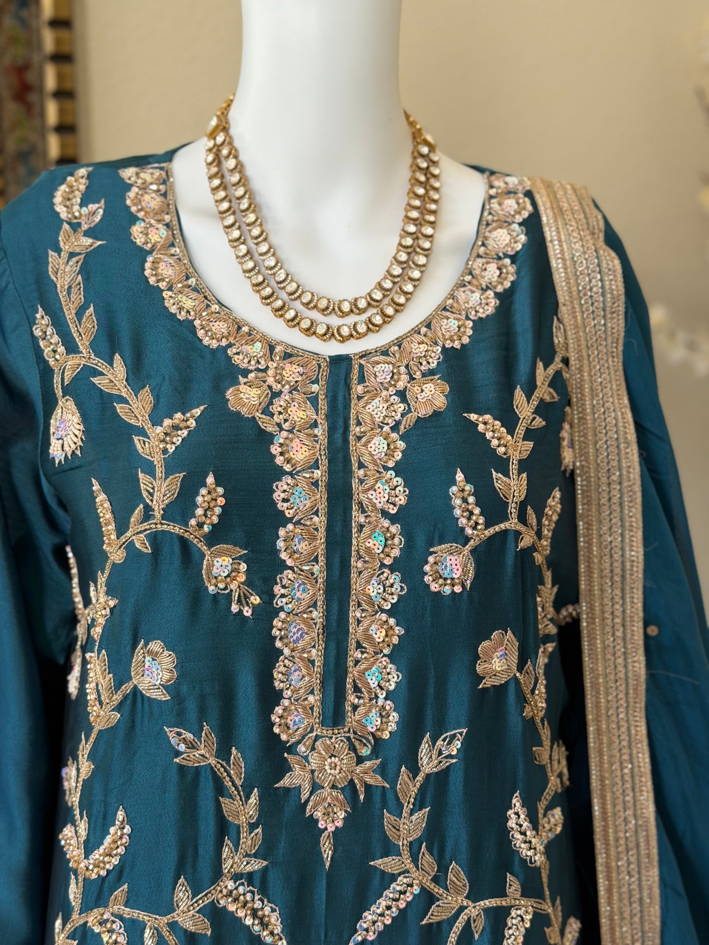 Sapphire Zardosi Kameez with Lengha