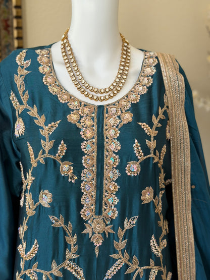Sapphire Zardosi Kameez with Lengha