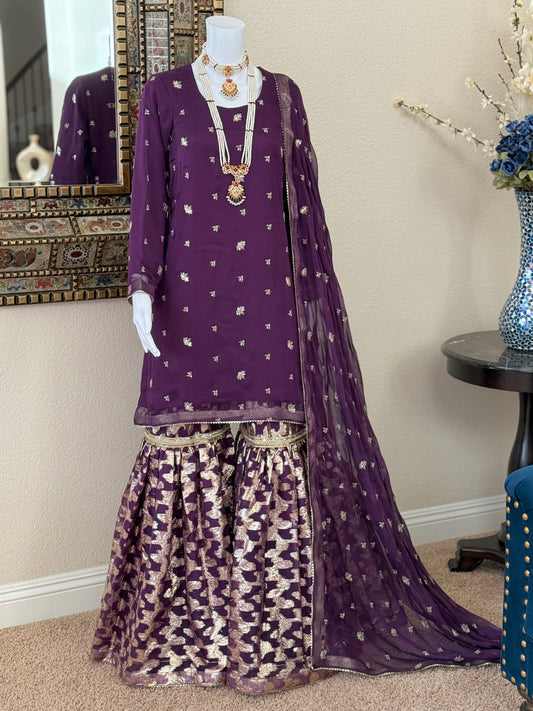 Purple Gharara Suit