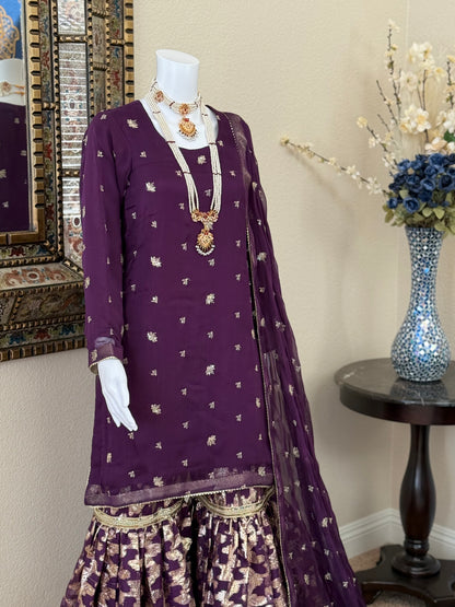 Purple Gharara Suit