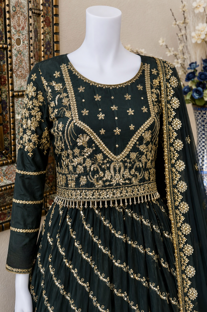 Mehndi Green Lengha