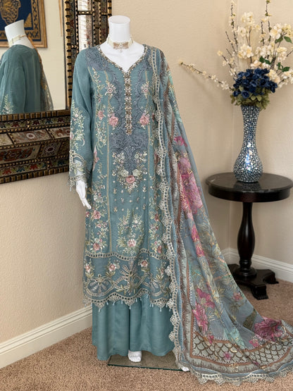 Blue Kameez with Plazzo