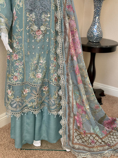 Blue Kameez with Plazzo