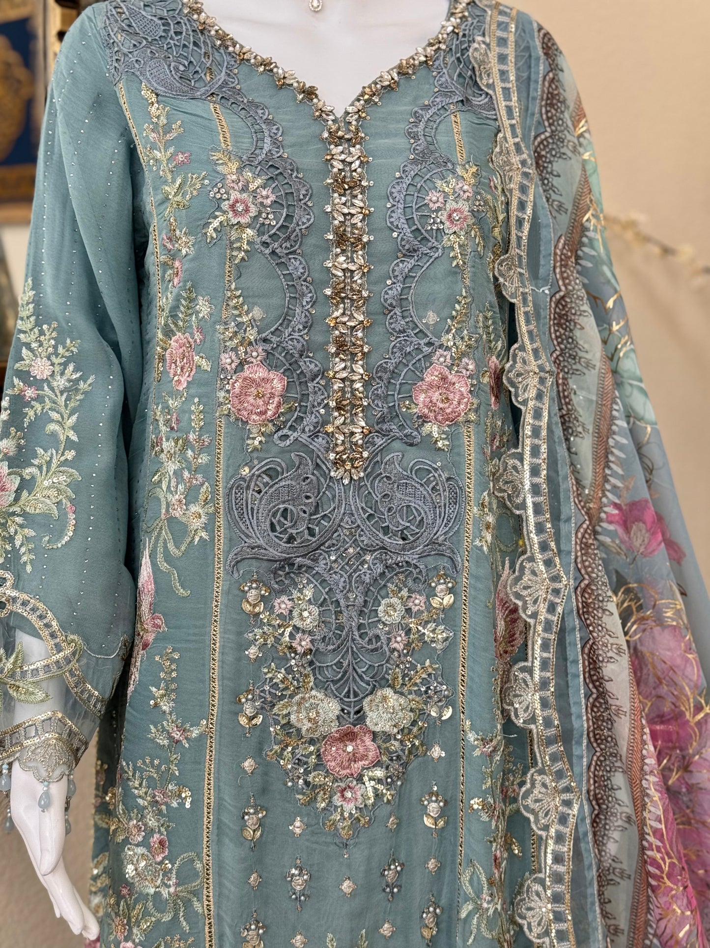 Blue Kameez with Plazzo