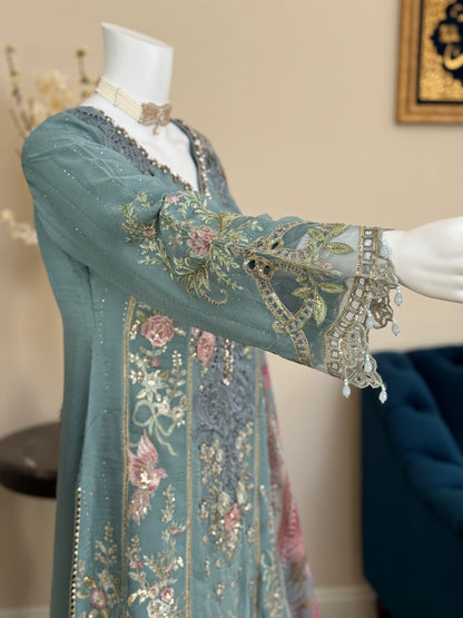 Blue Kameez with Plazzo