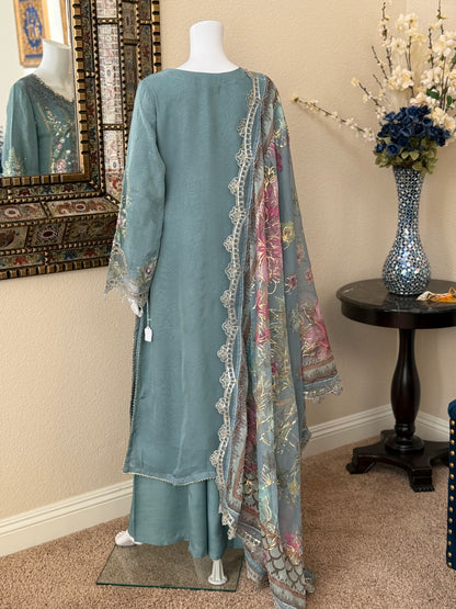 Blue Kameez with Plazzo