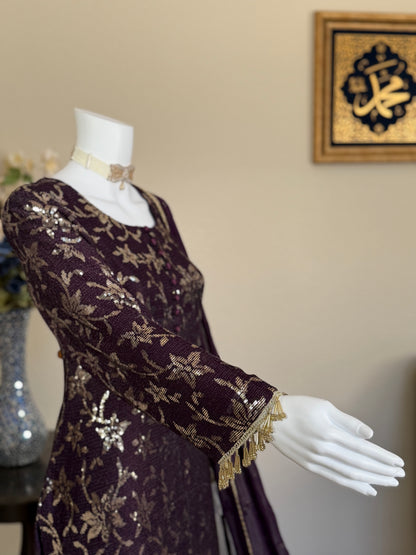 Dark Purple Plazzo Suit