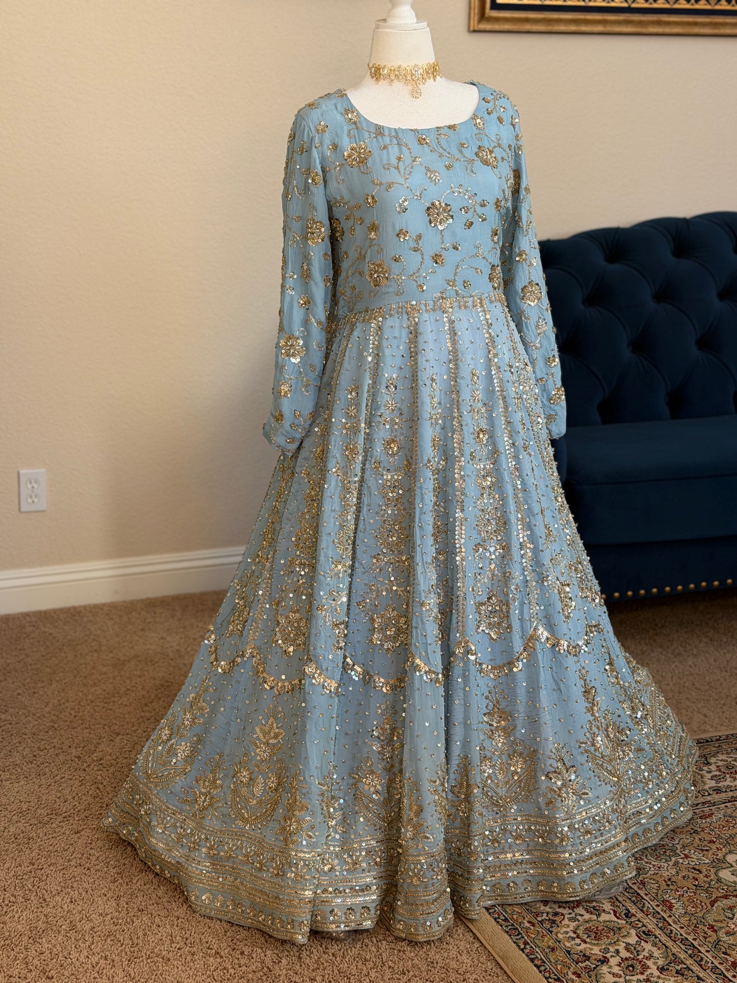 Heirloom Maxi Gown - Powder Blue