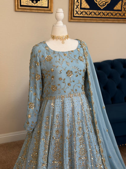 Heirloom Maxi Gown - Powder Blue