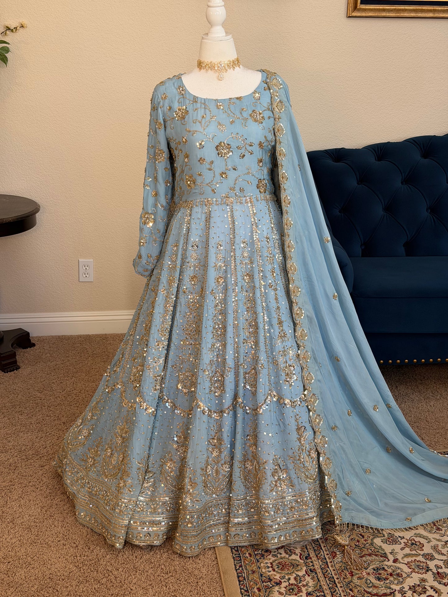 Heirloom Maxi Gown - Powder Blue