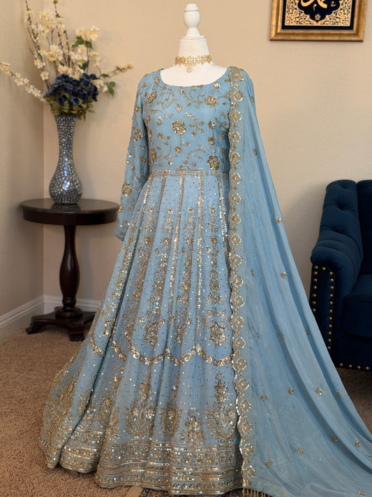 Heirloom Maxi Gown - Powder Blue