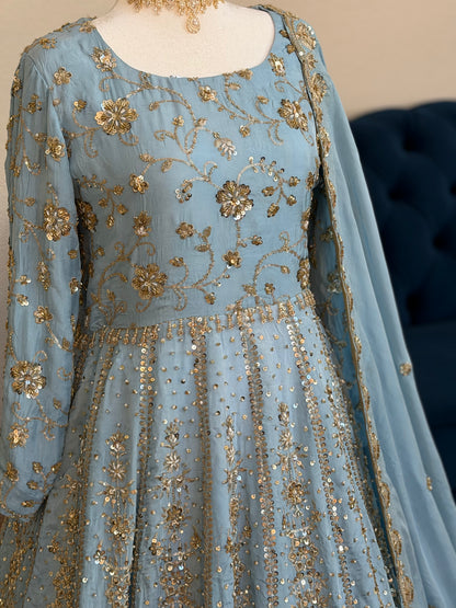 Heirloom Maxi Gown - Powder Blue