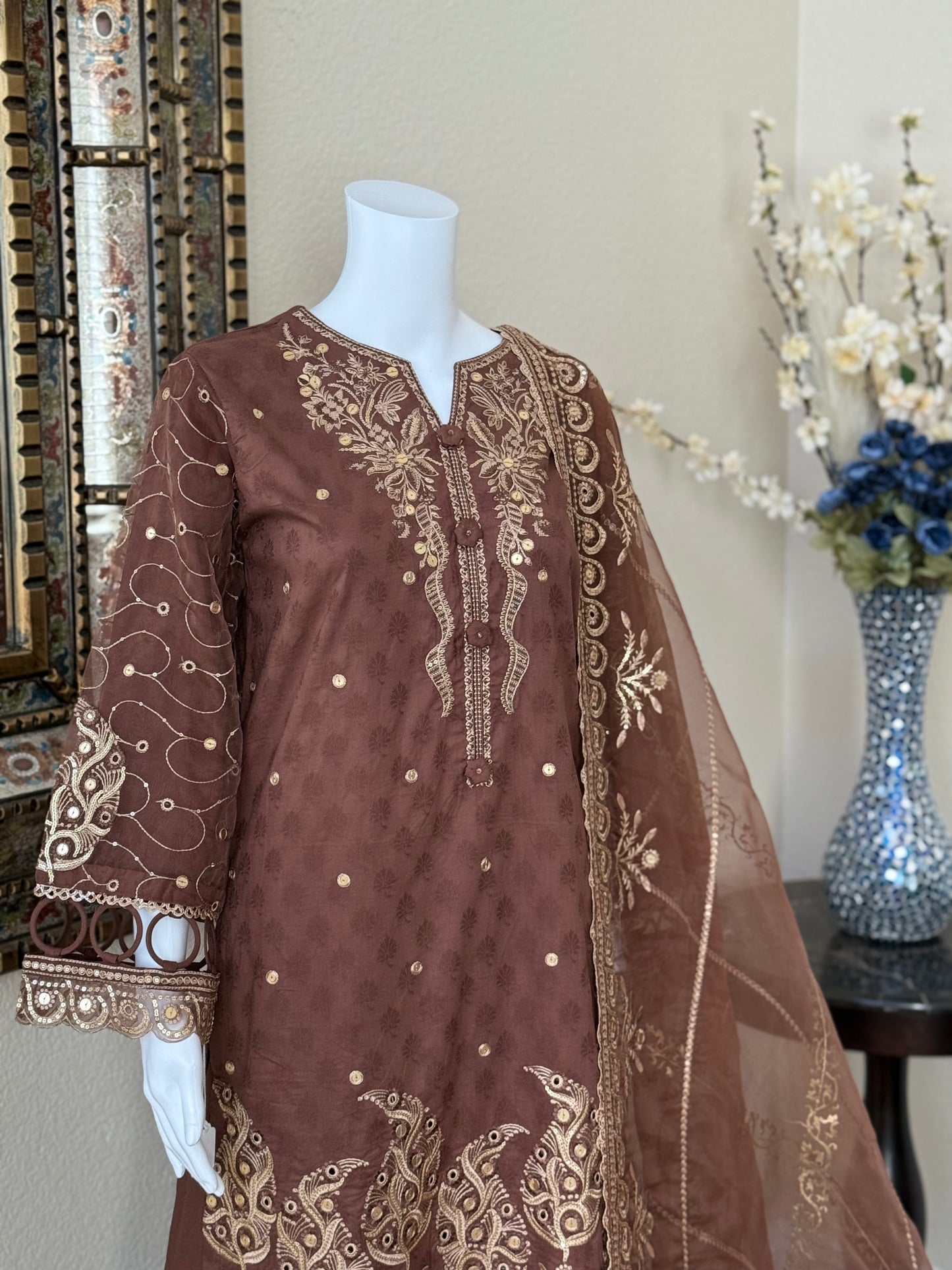 Brown Kameez with Plazzo