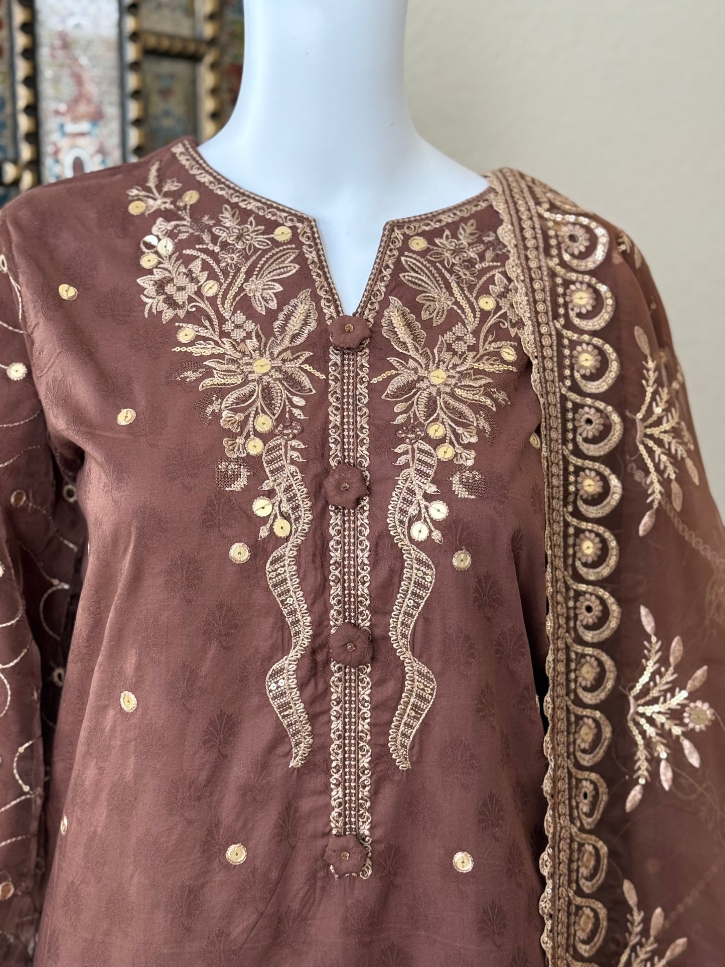 Brown Kameez with Plazzo