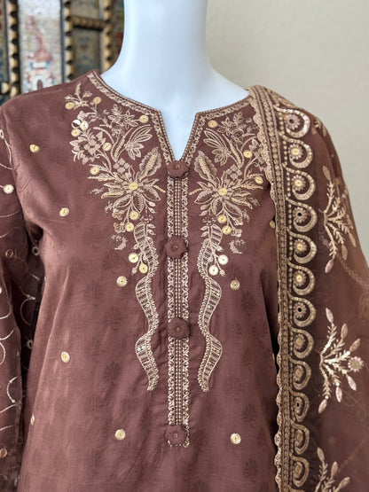 Brown Kameez with Plazzo