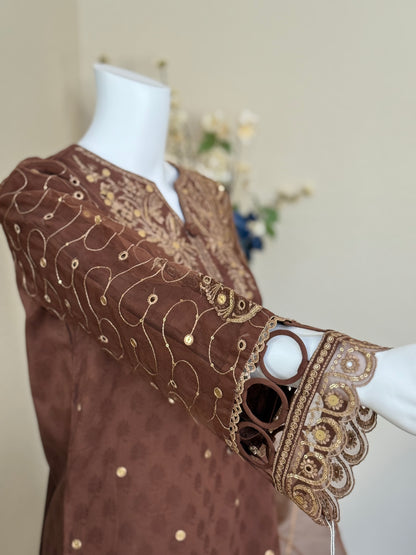 Brown Kameez with Plazzo