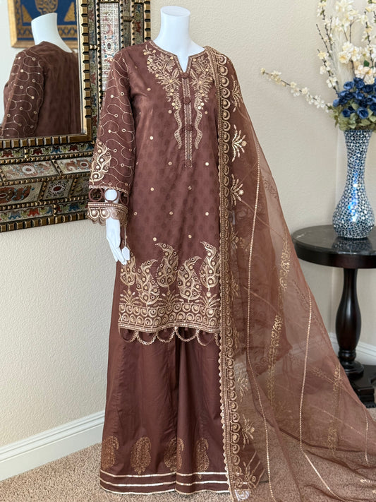 Brown Kameez with Plazzo
