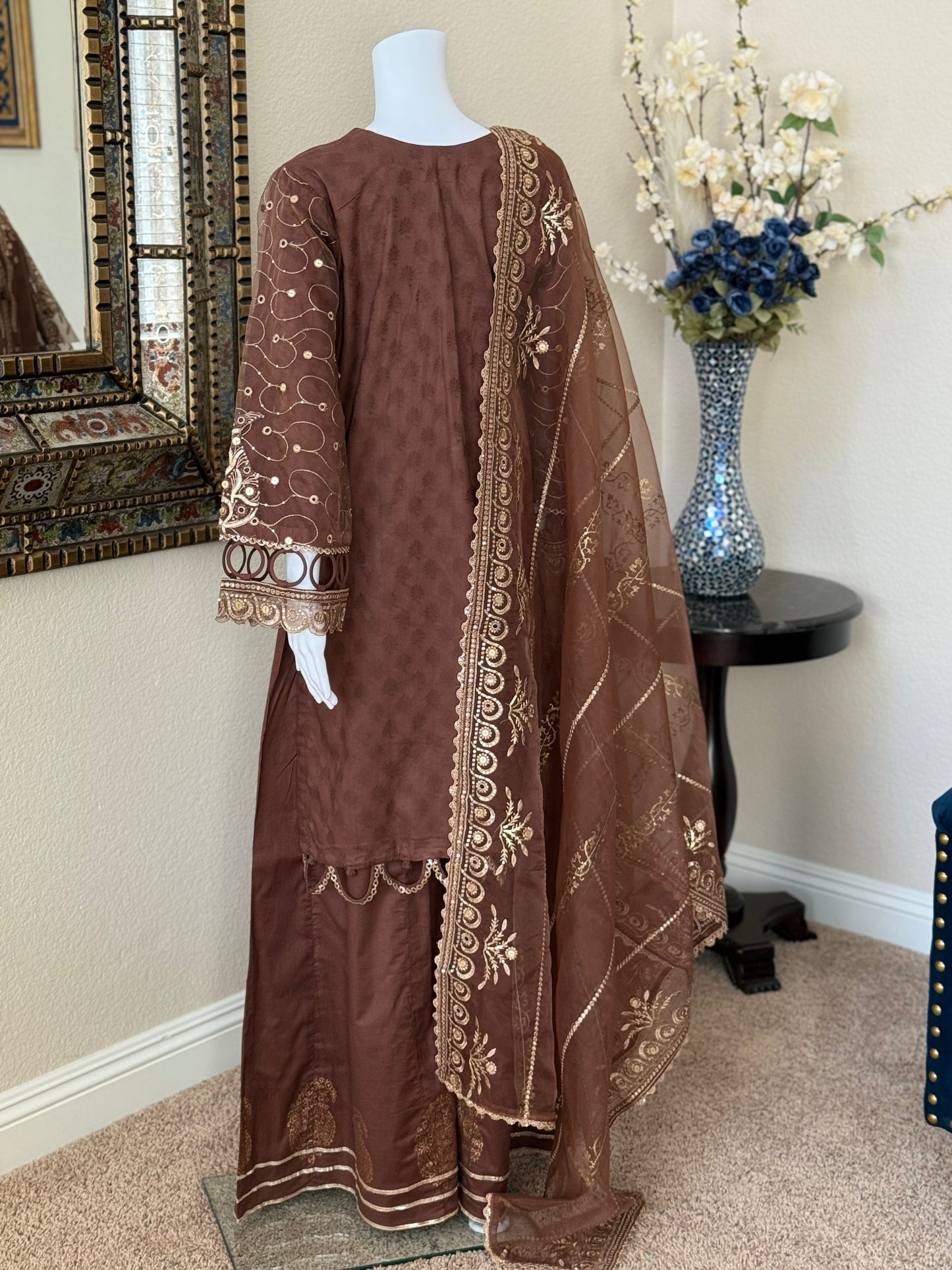 Brown Kameez with Plazzo