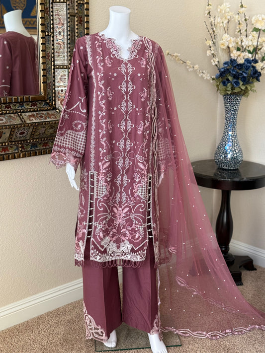 Rose Pink Kameez with Trouser