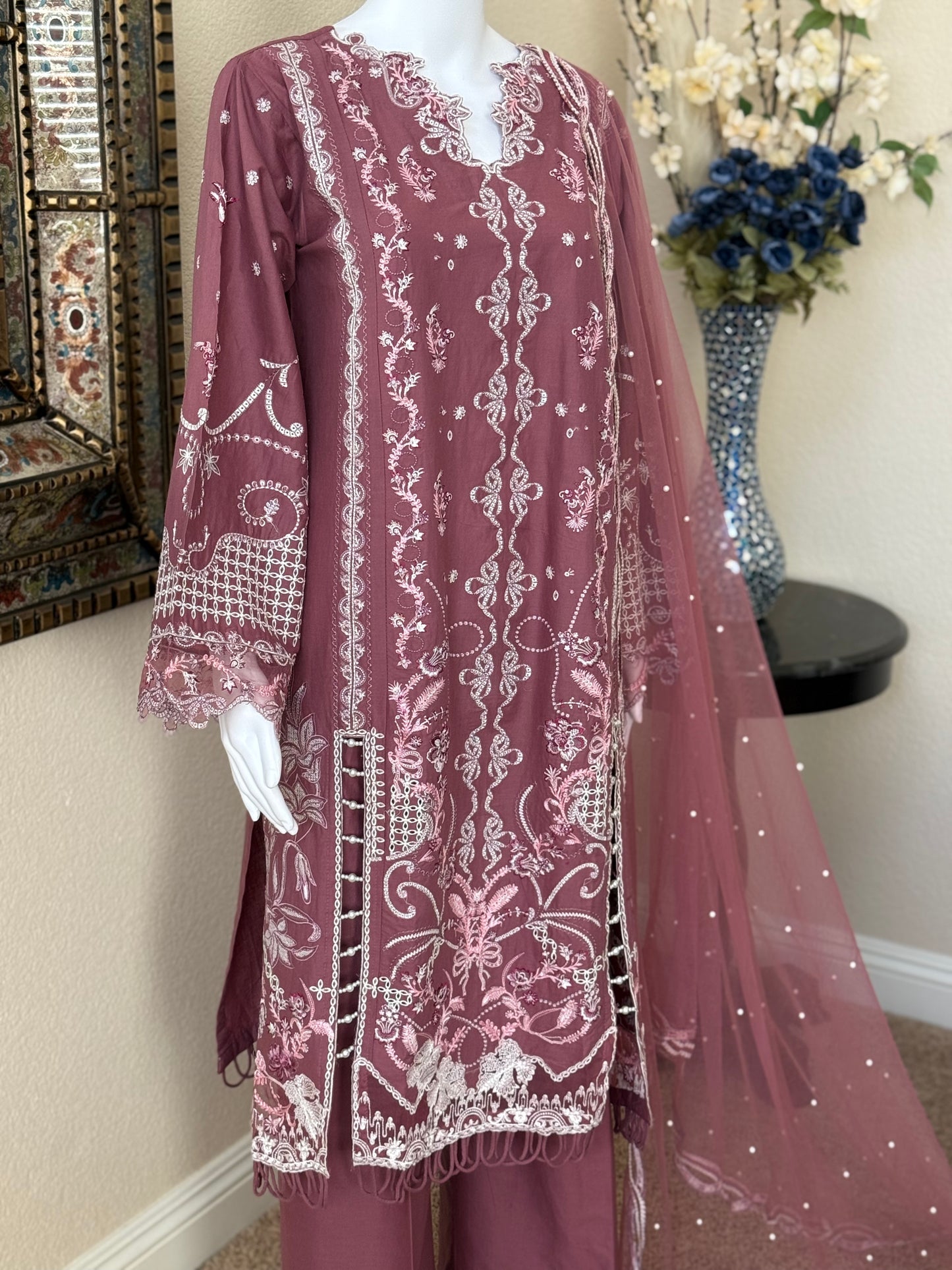 Rose Pink Kameez with Trouser