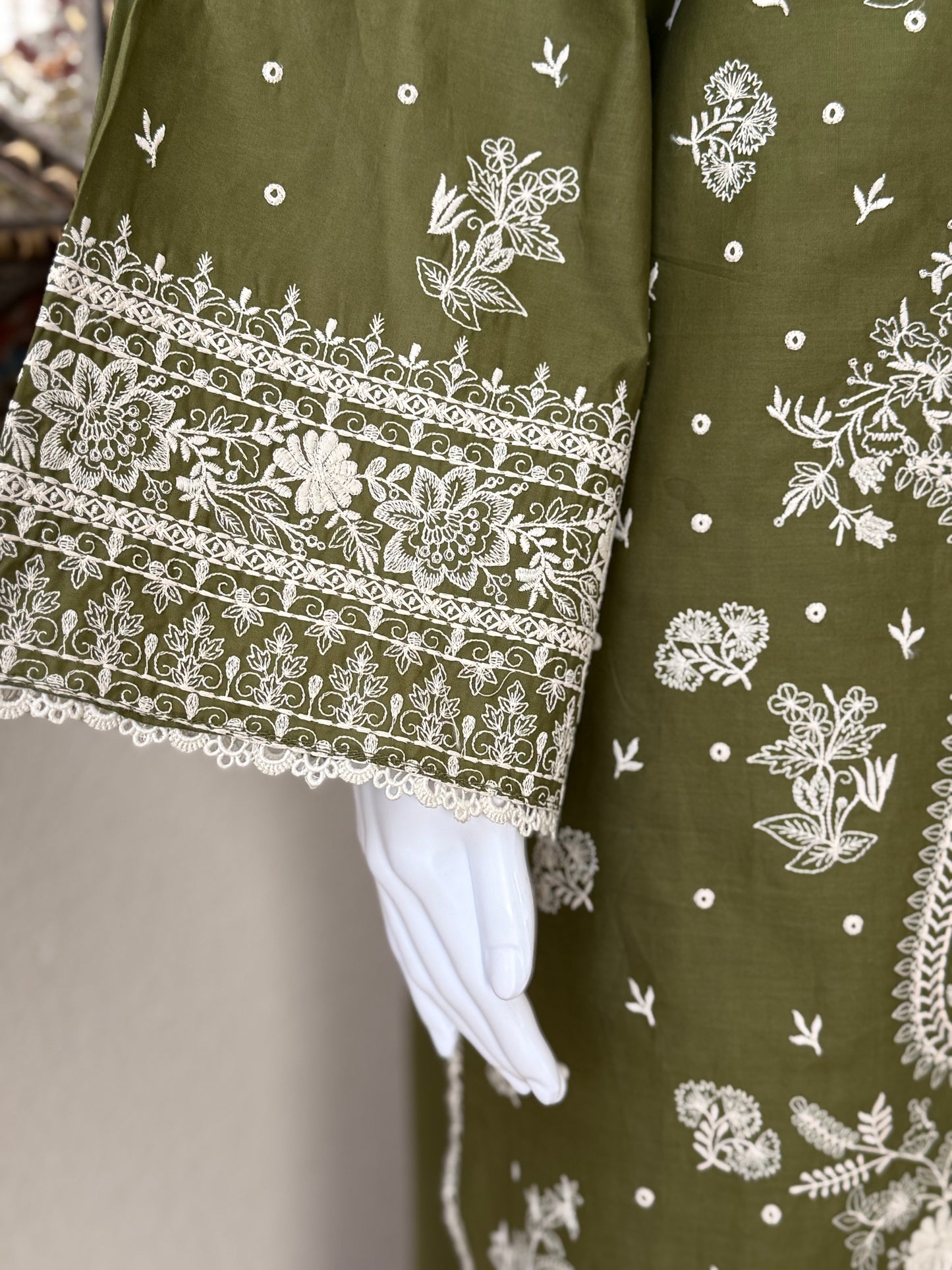 Olive Kameez with Trouser