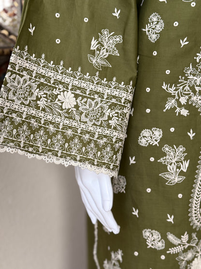 Olive Kameez with Trouser