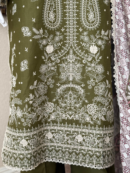 Olive Kameez with Trouser