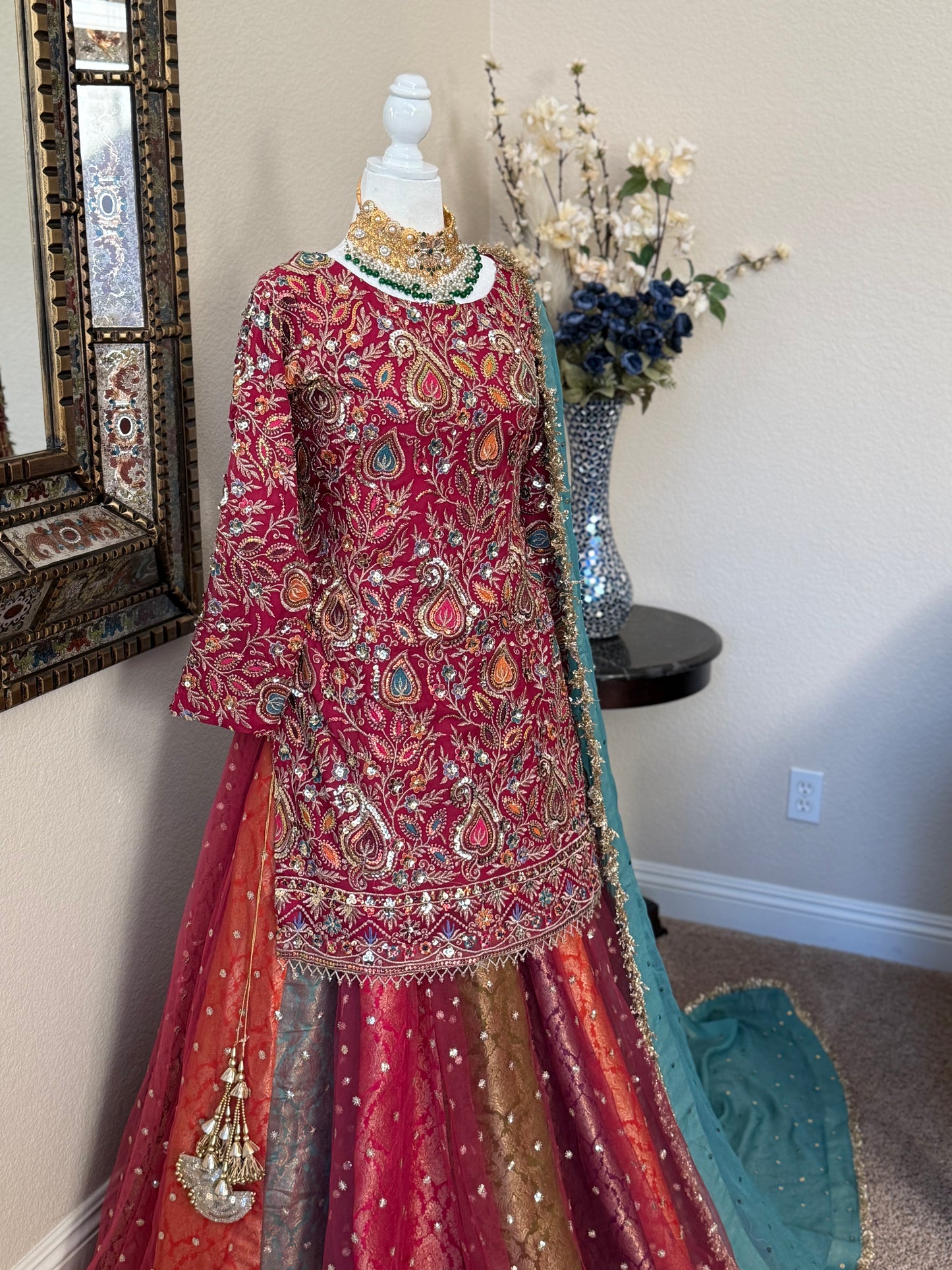 Satrangi Lengha (Long Kameez)