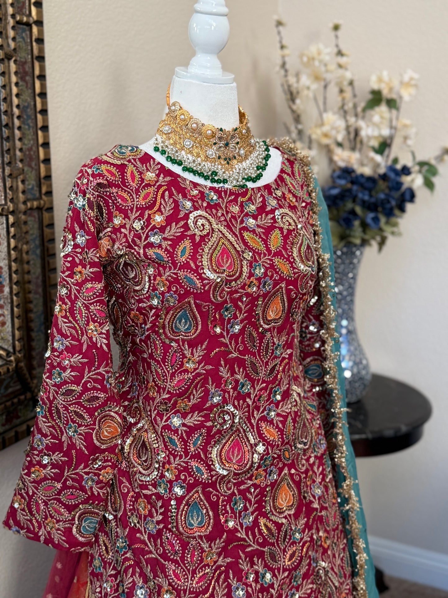 Satrangi Lengha (Long Kameez)