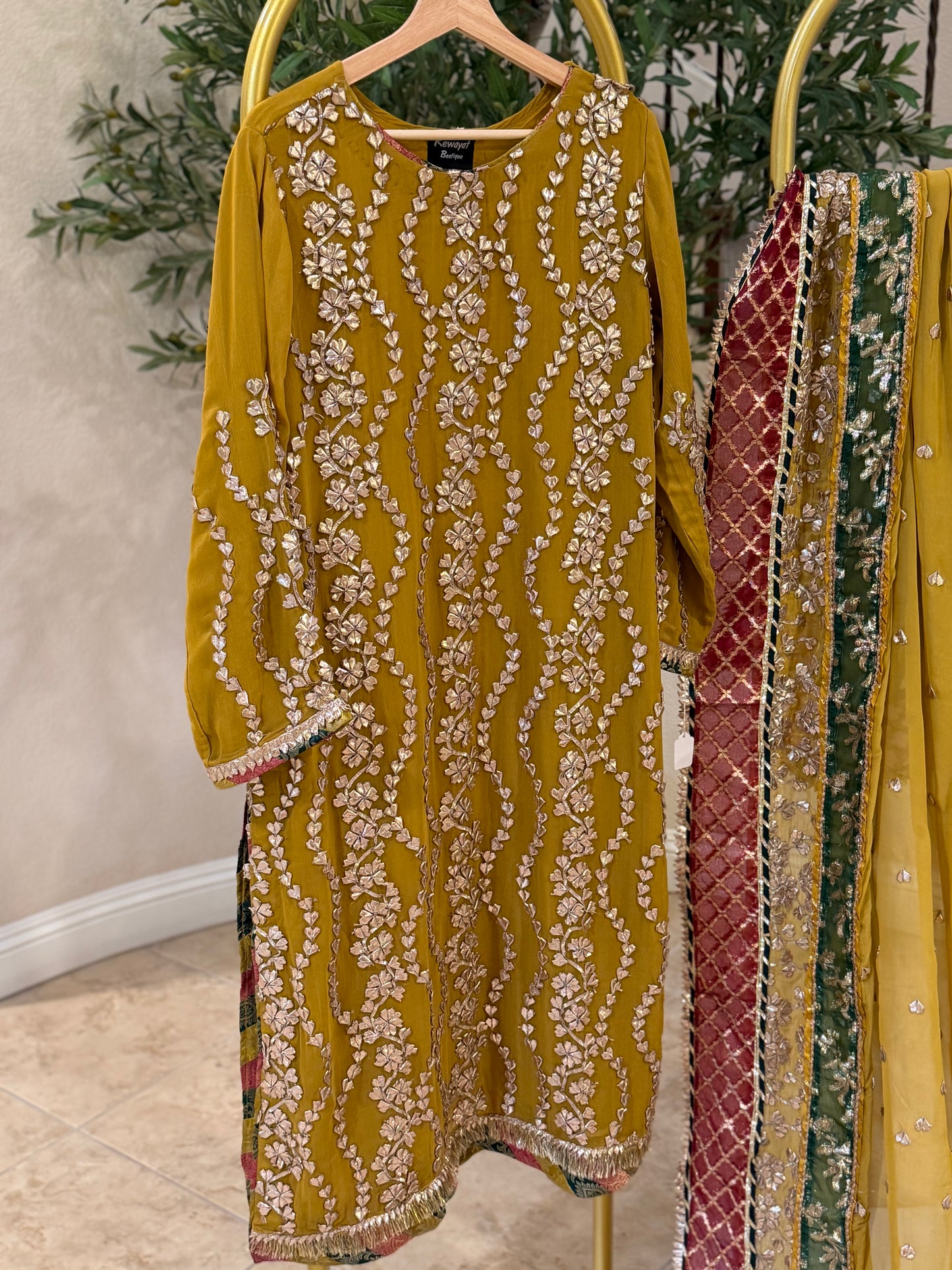 Mustard Plazzo Suit
