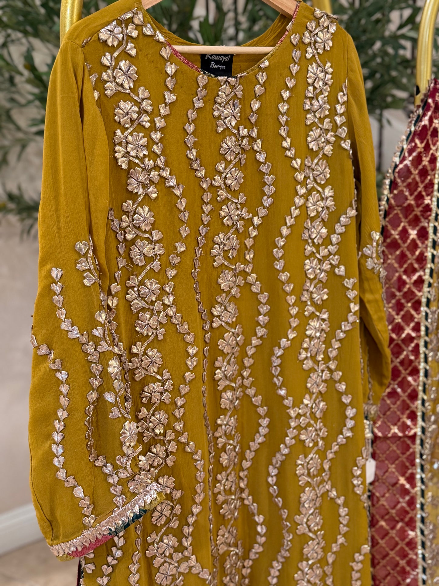 Mustard Plazzo Suit