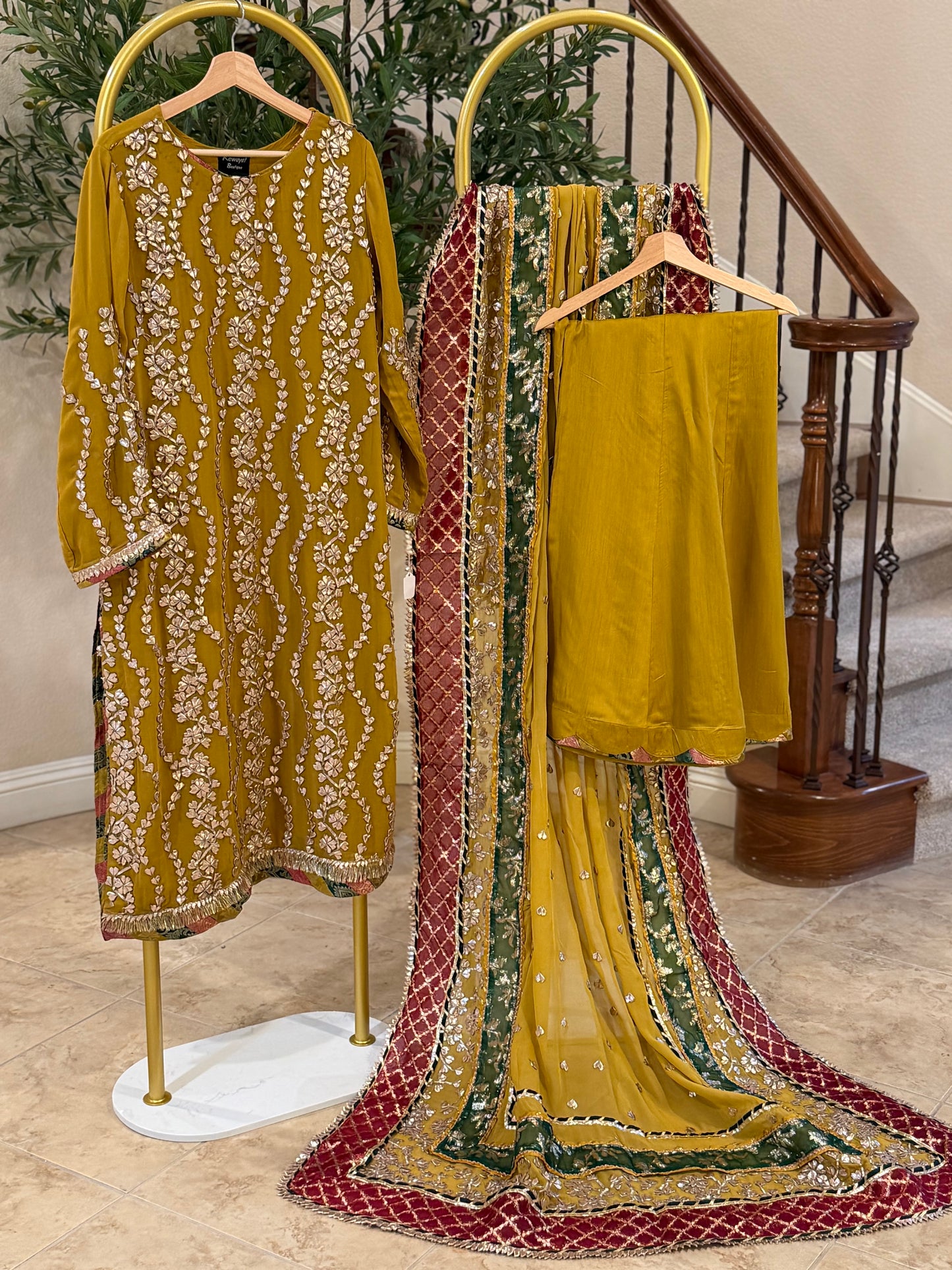 Mustard Plazzo Suit