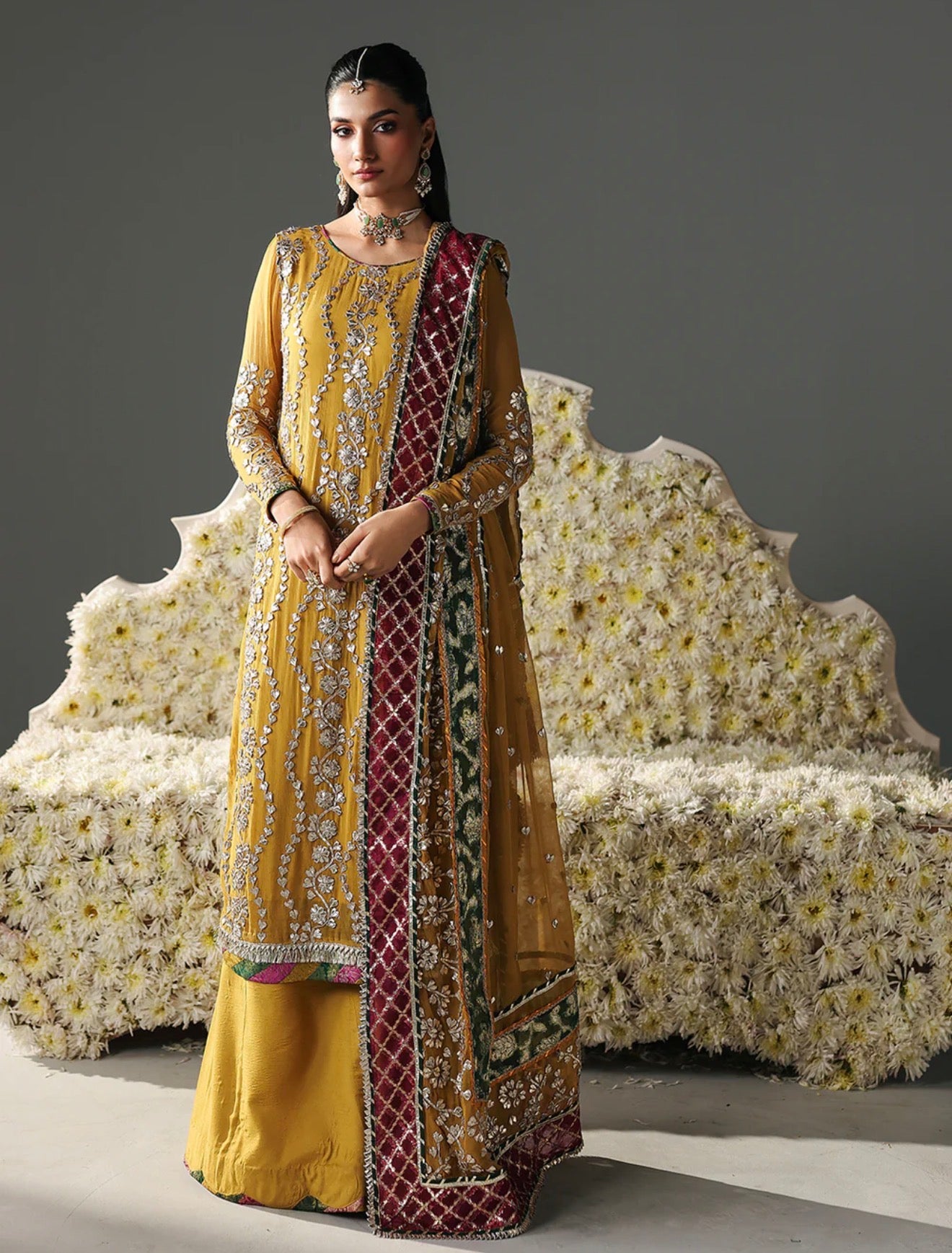 Mustard Plazzo Suit