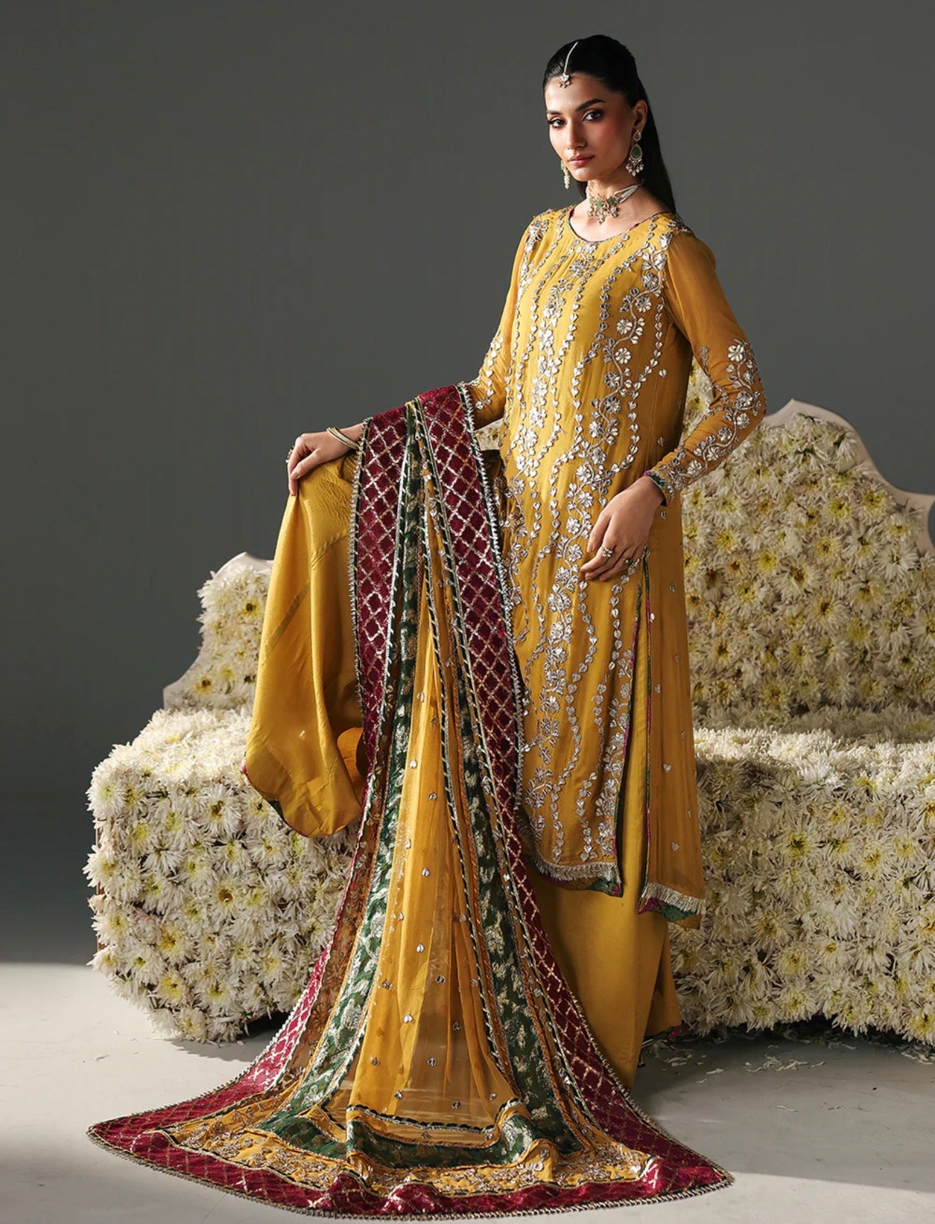 Mustard Plazzo Suit