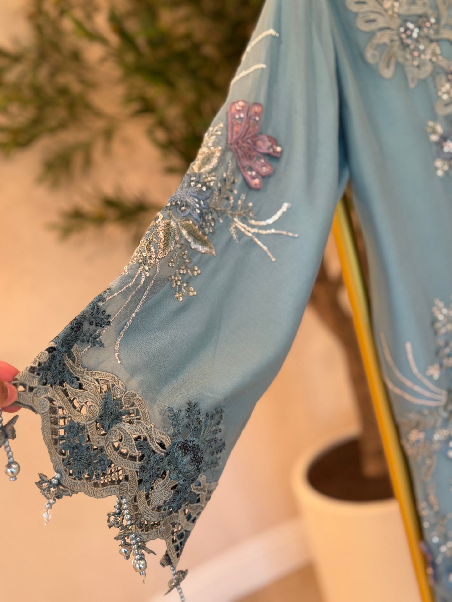 Powder Blue Kameez with Trouser