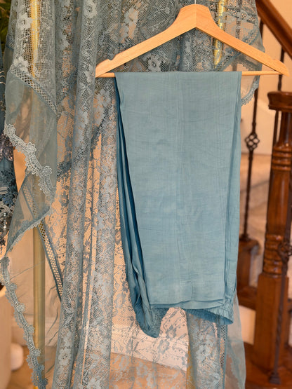 Powder Blue Kameez with Trouser