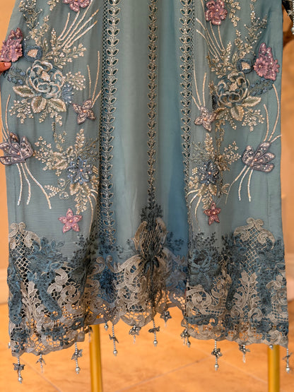Powder Blue Kameez with Trouser