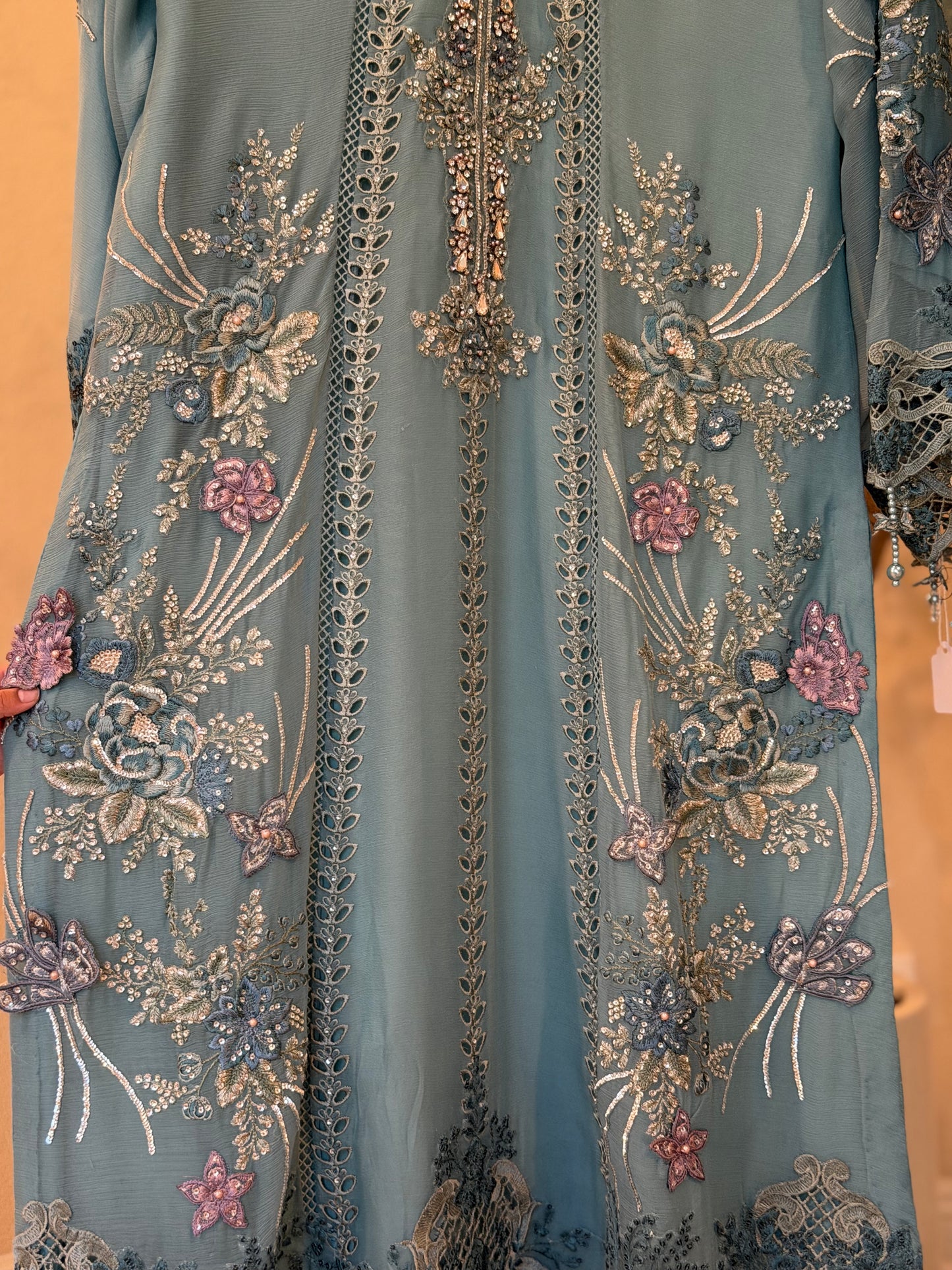 Powder Blue Kameez with Trouser